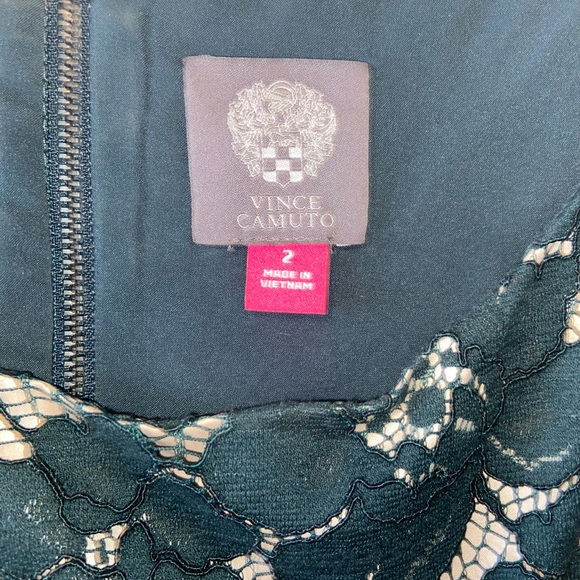 Vince camuto A line size 2 forest green dress - Picture 3 of 5